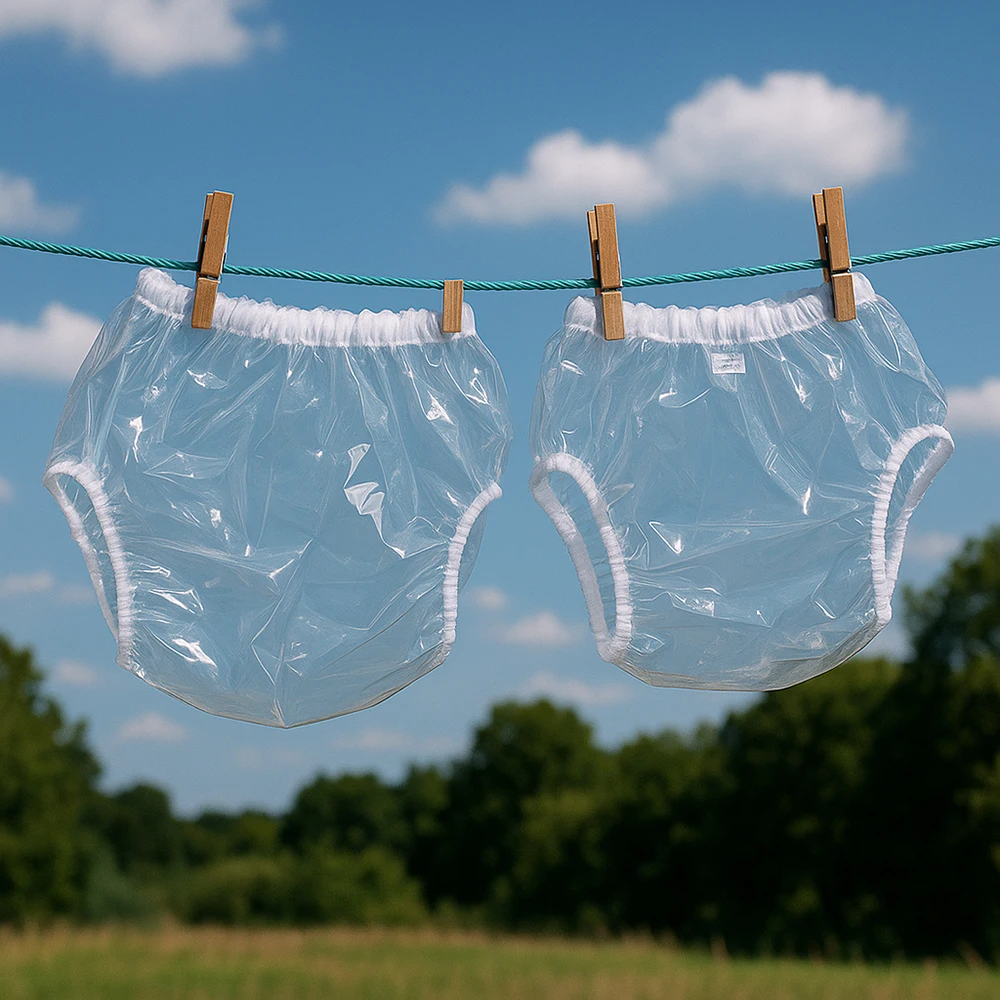 2 Stück wiederverwendbare Stoffwindelüberzüge für Erwachsene, zum Aufziehen, Inkontinenzhose, wasserdichter Schutz zum Einstigen von Windeln und Slips – Detail 7