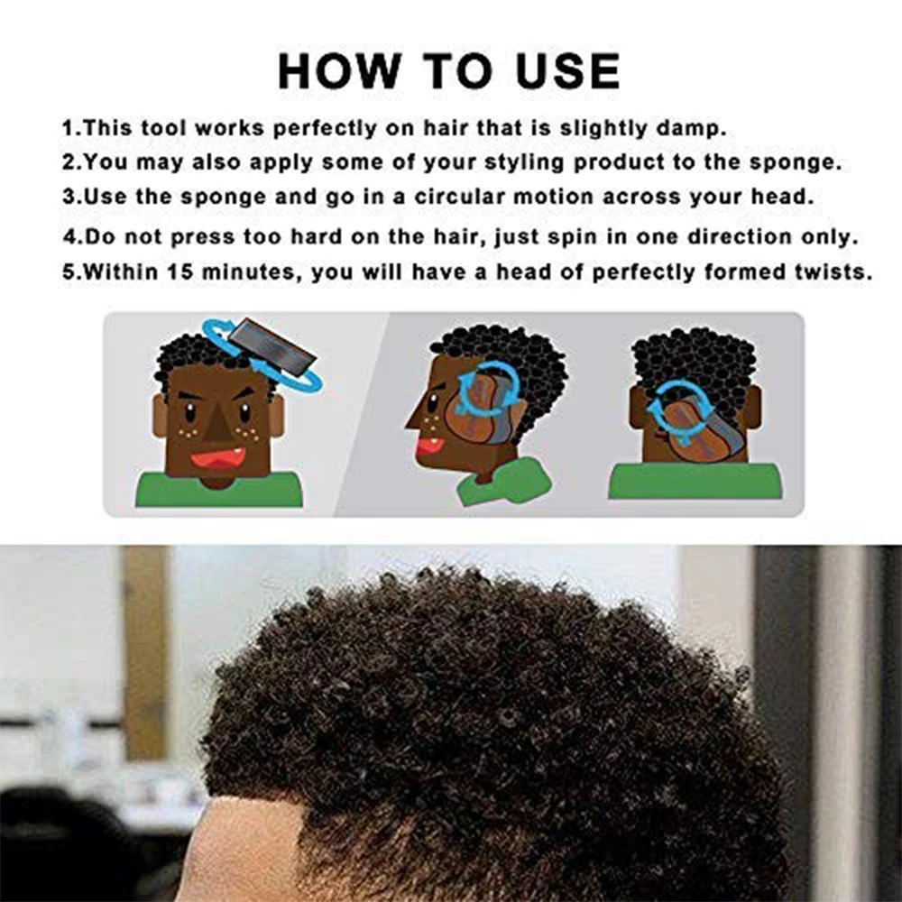 Big Holes Sponge for Hair, Twist Sponge, Magic Sponge Brush, Afro Hair Sponge for Curls with  Free Hair Pick Comb (2 PACK) 5