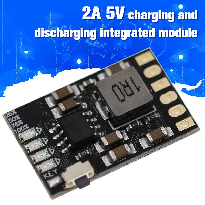 

2A 5V Charge Discharge Integrated 3.7V 4.2V Lithium Battery Boost Mobile Power Protection Diy Electronic PCB Board Module