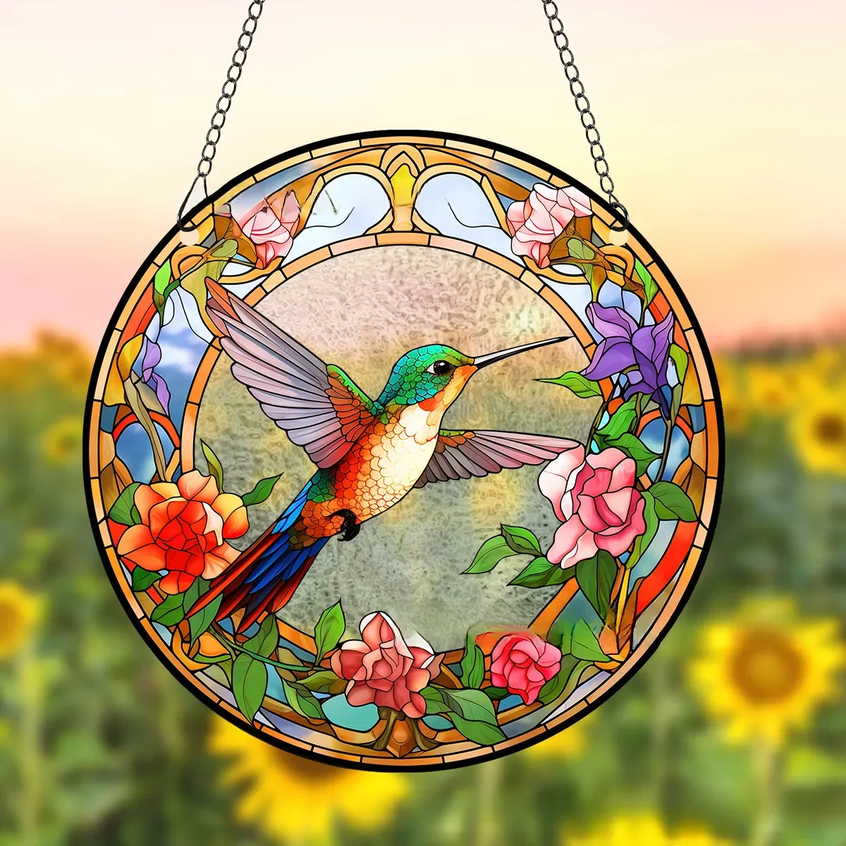 Sunshine Catcher Acrylic Animal Pendant Window Home Decoration Iron Chain Hanging