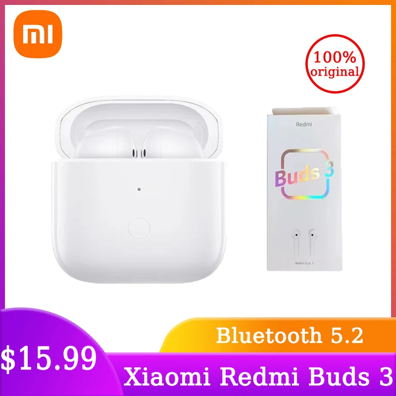 Беспроводные Bluetooth наушники Xiaomi Redmi Buds 3 наушники-вкладыши с двойным микрофоном и