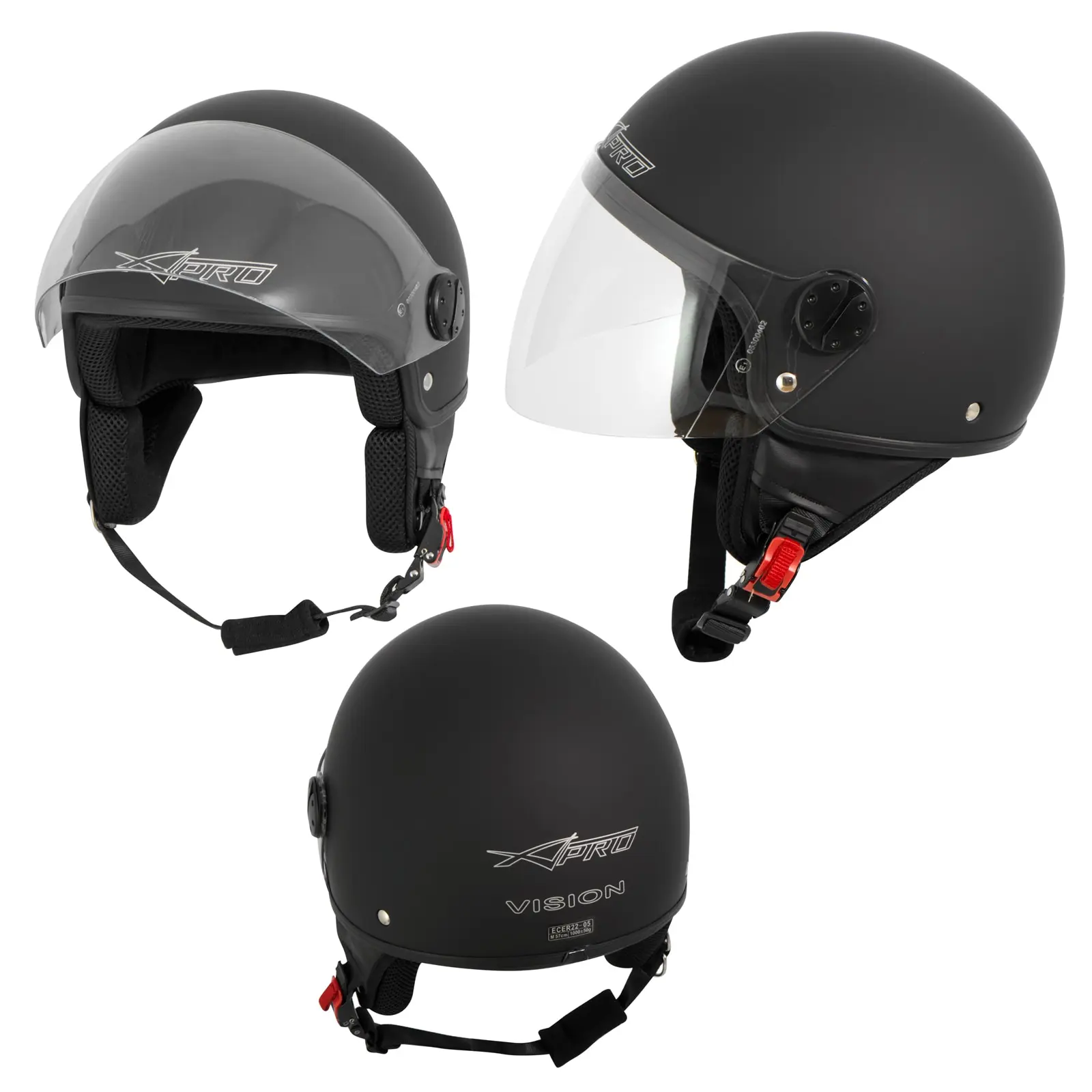 Scooter Helmet Ece Approved Matte Black Scooter Helmet Approved