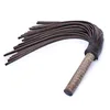 Handwork Make Genuine Leather COW LEATHER Whip，Ancient Wooden Round Handle new 2