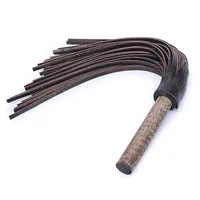 Handwork Make Genuine Leather COW LEATHER Whip，Ancient Wooden Round Handle new 2
