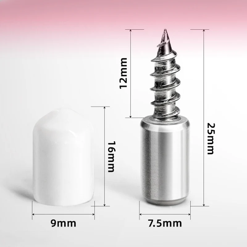 12Set Cross Self-tapping Screw Rubber Sleeve Laminate Support Homemade Wardrobe Cabinet Glass Hard Nonslip Partition Nail