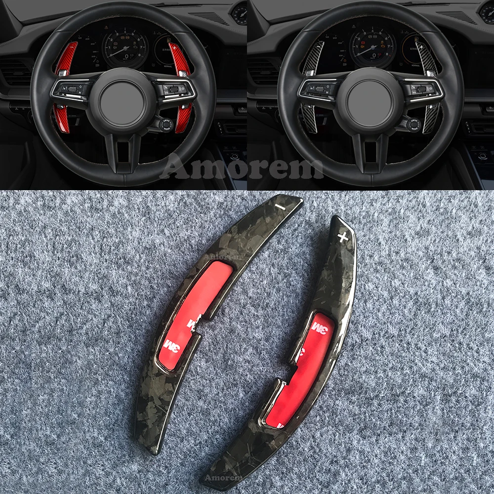 Forged Carbon Fiber Steering Wheel Paddle Shift Shifter Extension Car Accessories