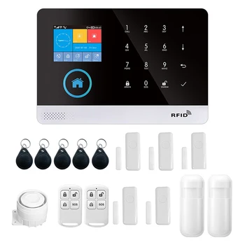 Wireless WIFI GSM Auto-dial Alarm System Display Door Sensor PIR Phone APP Remote Control Smart Home Burglar Alarm System 1