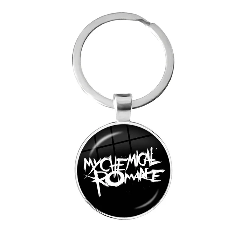 2022TrendyKeychainRockBandMyChemicalRomanceGlassKeyRingMusic
