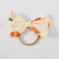 Baby Girl Sweet Peach Print Camisole Triangle Dress with Bow Headpiece Soft and Comfortable 2