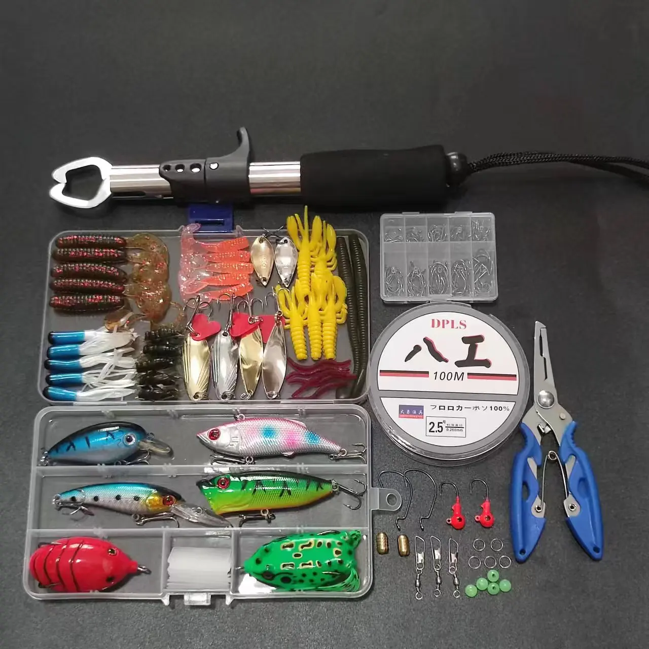 

Fishing Lure Set Mixed Spoon VIB Silicon Hard Lure Kit Soft Lure Frog Minnow Popper Hooks Fishing Accessory All Water A496