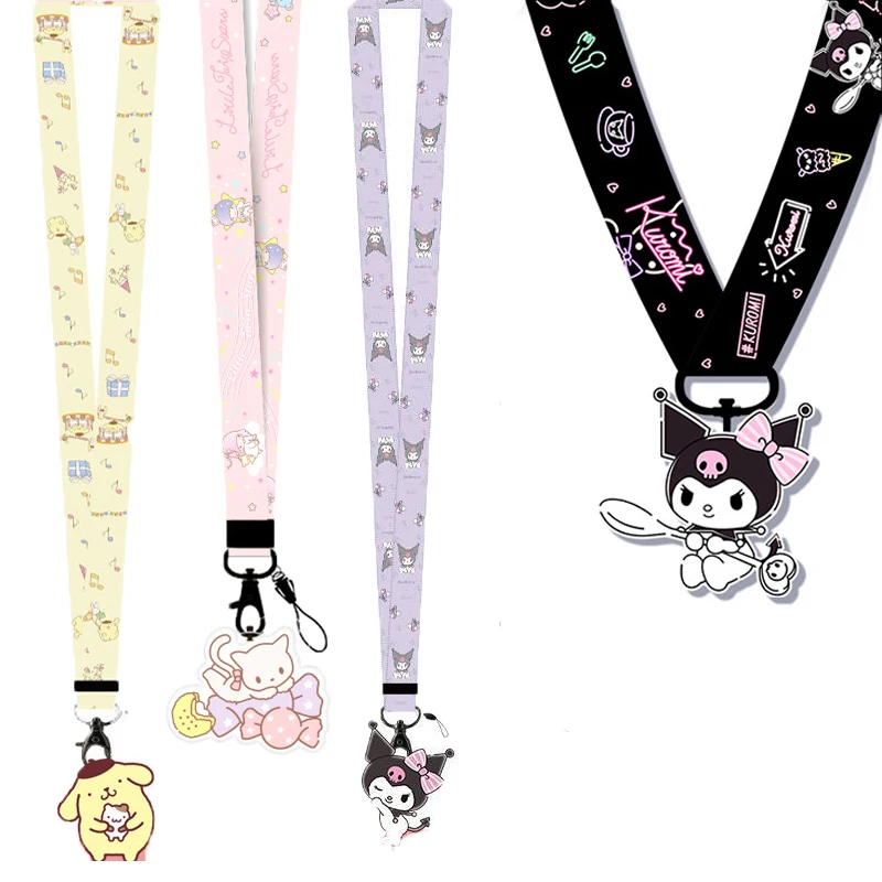 

Sanrio accessories Kuromi Kawaii Melody cartoon lanyard Cinnamoroll anime figure phone lanyard neck rope kid toys Christmas gift