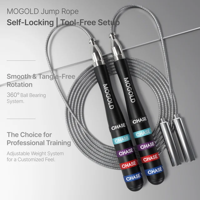 MOGOLD Weighted Jump Rope Professional Bearing Speed Skipping Rope Home Gym Crossfit Workout Equipment 2