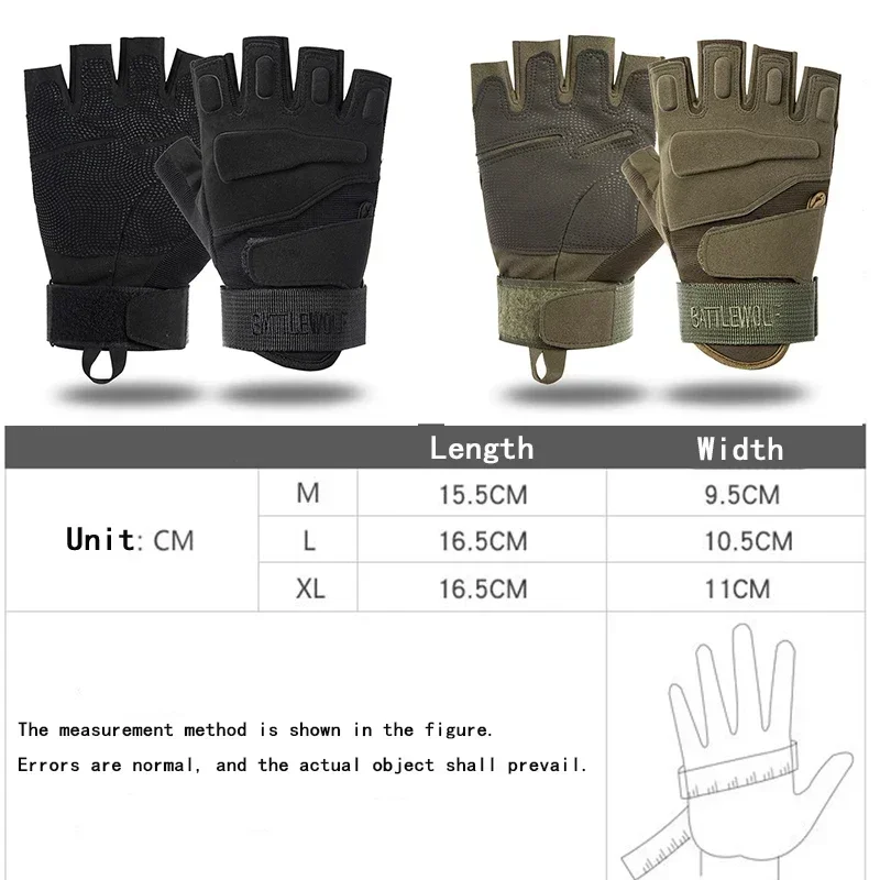 Non-slip Tactical Half Gloves Breathable Airsoft Sport Gloves Half Finger Men Women Combat Shooting Hunting Fitness Fingerless 6