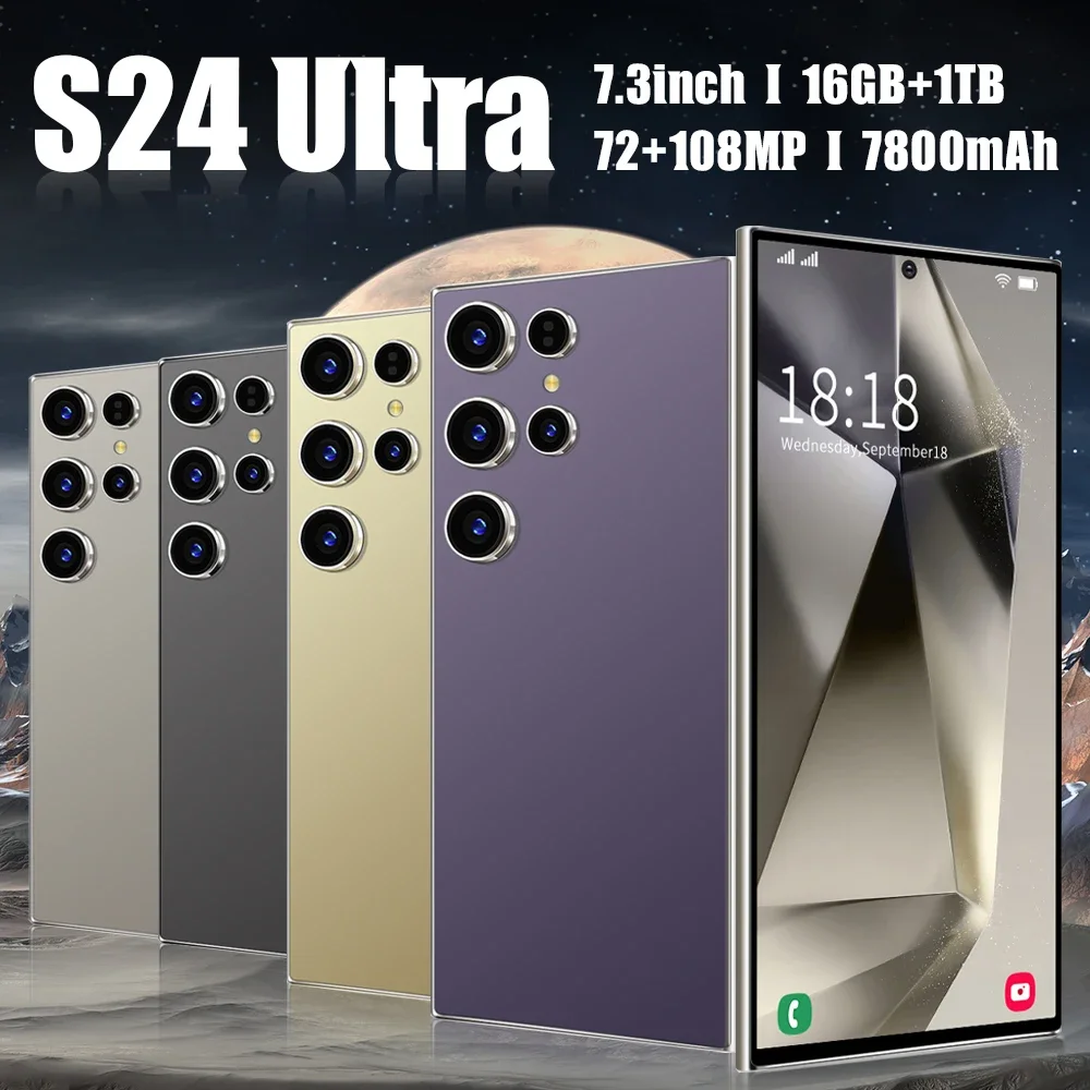 Оригинальный смартфон S24 Ultra, 2025 г., 5G, 7,3 дюйма, полноэкранный ...