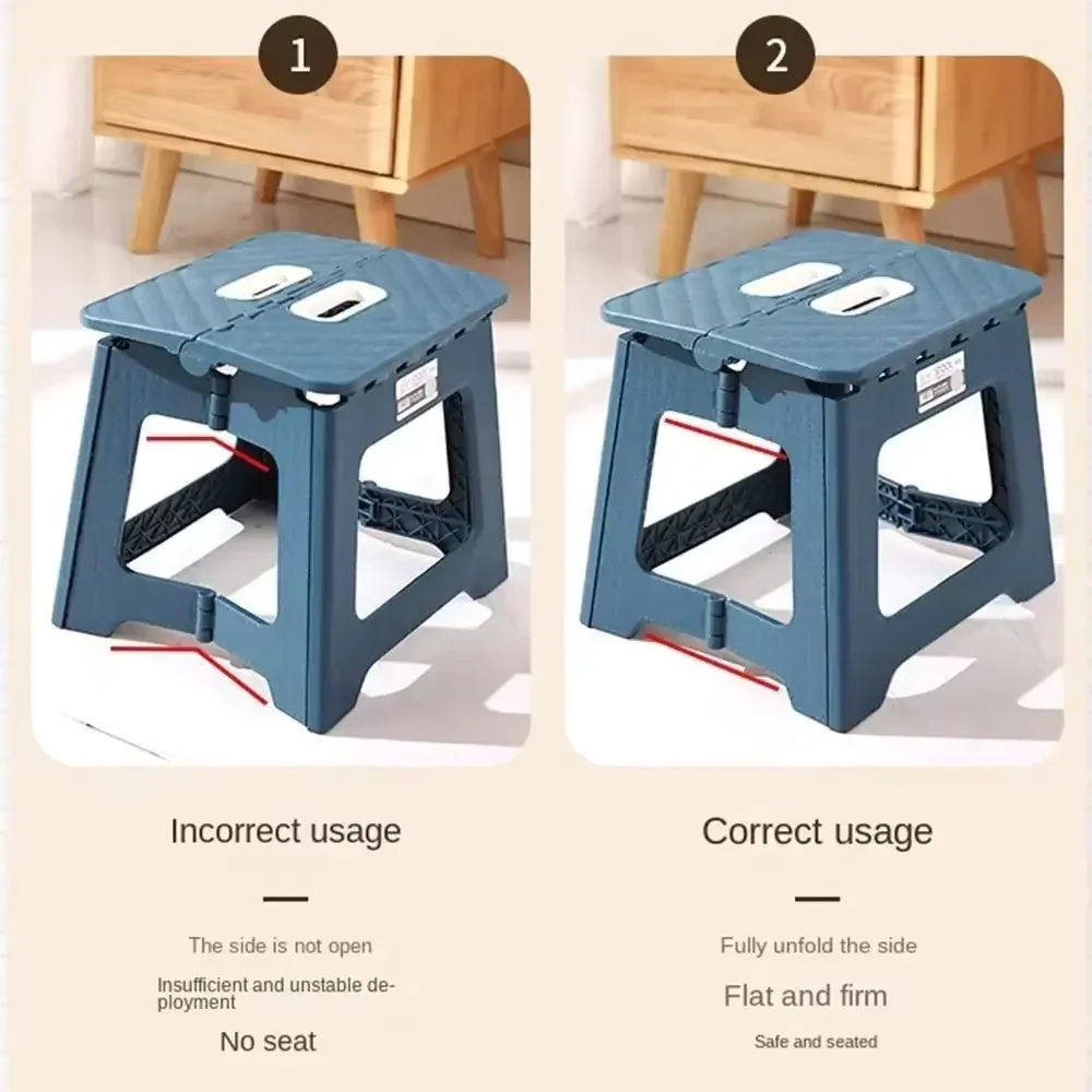 Household lightweight children's stool portable folding stool thickened plastic chair outdoor camping fishing mini