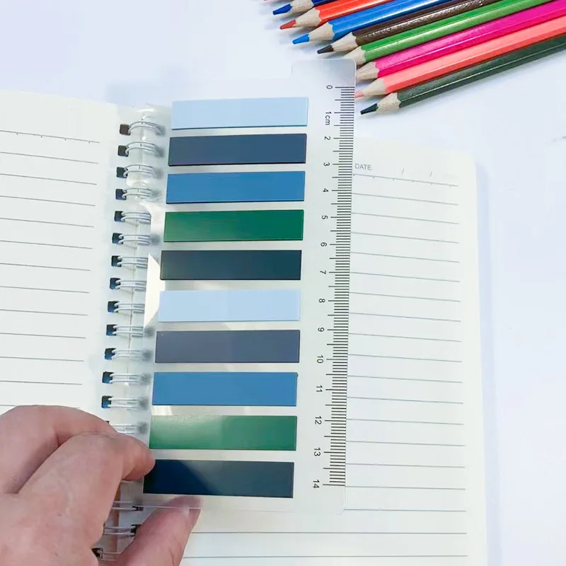 200 Blatt/Stück Transparente Index-Notizblätter Büro- und Schulbedarf Schreibwaren Haftnotizen Fluoreszierende Aufkleberstreifen – Detail 4
