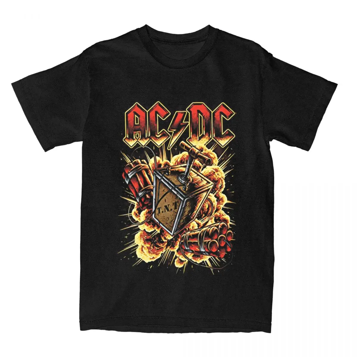 

Мужские футболки AC DC Rock Music металлическая лента гитара Винтажная футболка из чистого хлопка Женская одежда с круглым вырезом