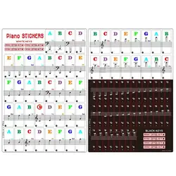 Piano Keyboard Sticker 88/61/54/49 Key Electronic Keyboard Key Piano Stave Note Sticker Musical Accessories