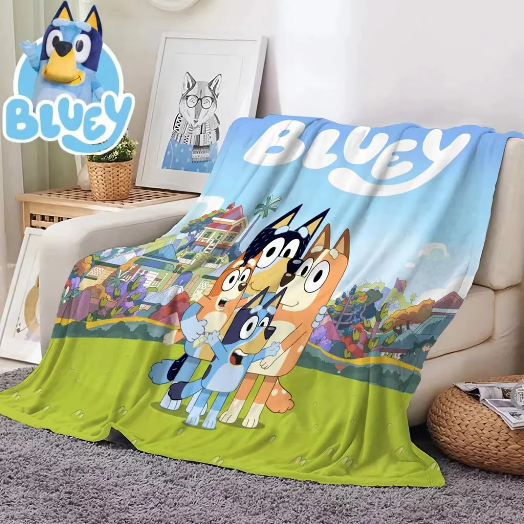 Bluey Cartoon Anime Flanell Decke bluey Familie Decke werfen nach Hause Sofa Mittagspause Decken Kinder Student Decken Nickerchen Geschenke