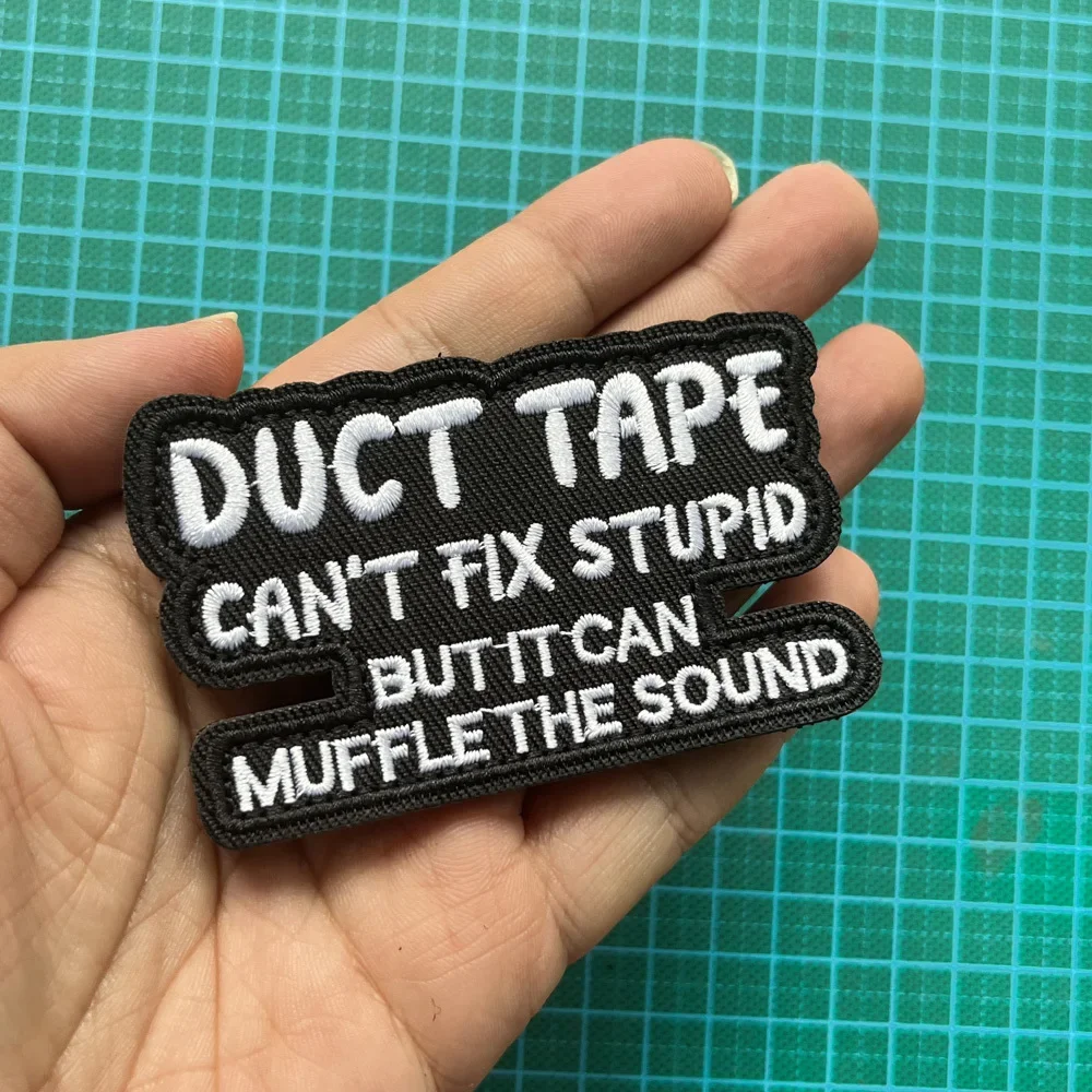 DUCT TAPE Funny Meme Tactical Velcros Patch Klettverschluss – Militär gesticktes Moralabzeichen für Outdoor-Molle-Rucksack
