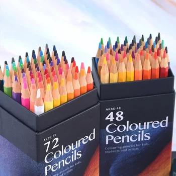 12-72 pezzi di matite colorate in legno set di materiali artistici per artisti, disegni, scrittura, ritorno a scuola, cancelleria coreana carina