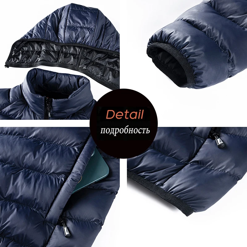 Winter Men Windproof Hooded Casual Parkas Jackets Coats Man Detachable Hat Outdoor Overcoat Parka Male Outwear Windbreaker Parka