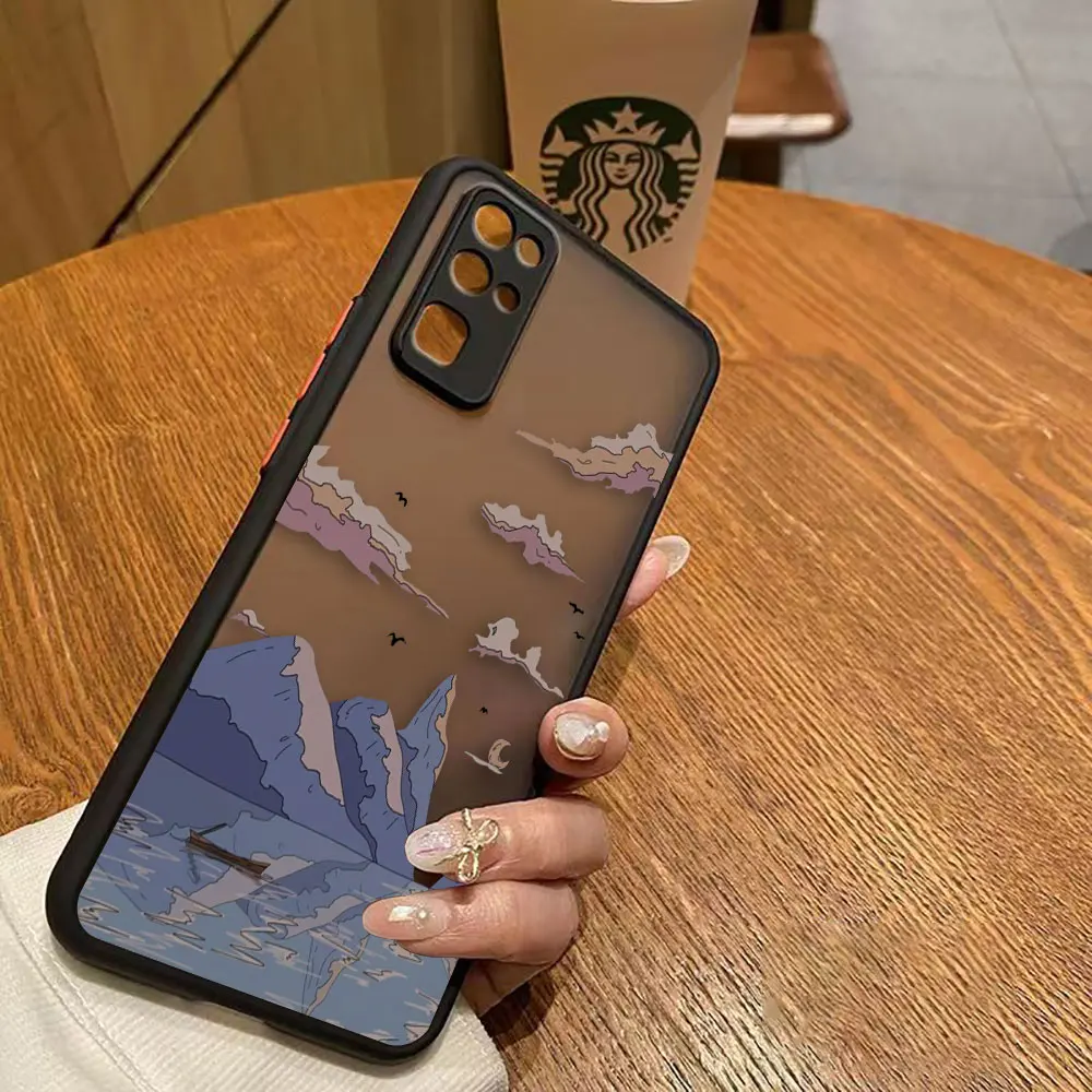 thumbnail image 1 of Matte Case for HONOR 70 50 30S 30 20 8X 9A 9X PLAY 4T X7 X9 X10 5G V40 Case Funda Coque Shell Art hand-Painted Mountain Scenery, 1 of 5