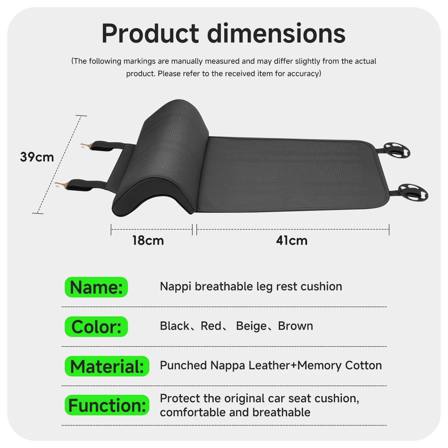 Enhanced Driver Seat Leg Support Cushion Mat Footrest Pad Cover