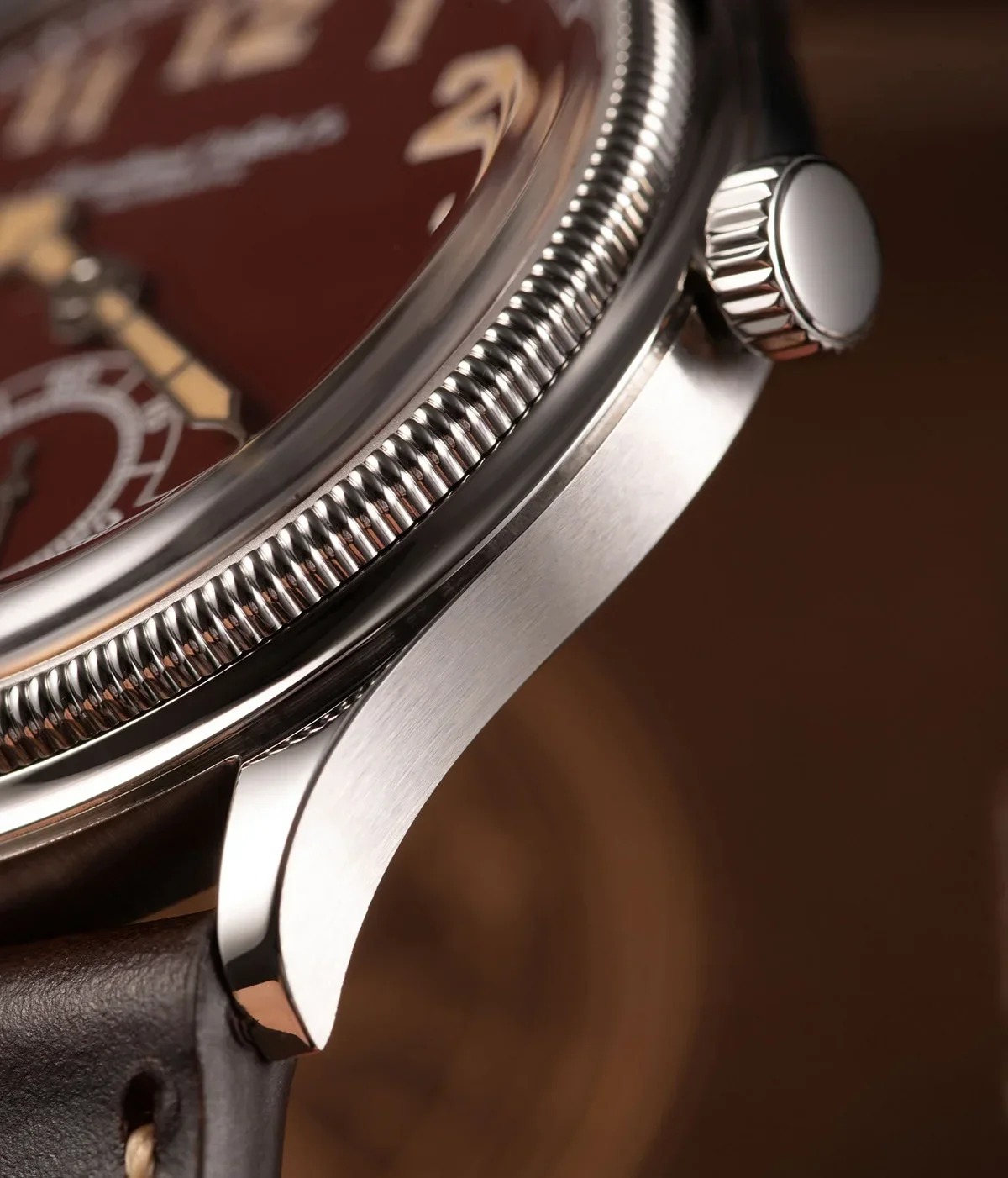 Hruodland Retro Classic Watch For Men ST1701 Movement Automatic Mechanical Diving Wristwatch K1 Mineral Surface Mirror
