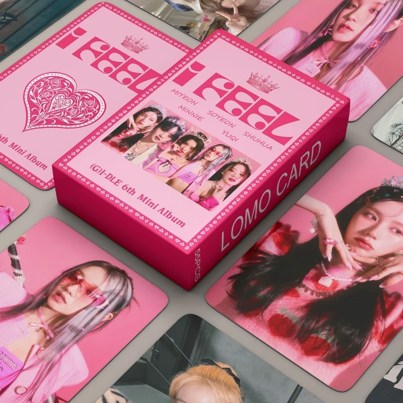

55Pcs/Set Kpop GIDLE Photocards I Feel Album Lomo Cards (G)I-DLE Girls I Love Photo Card Postcard for Fans Collection Gift