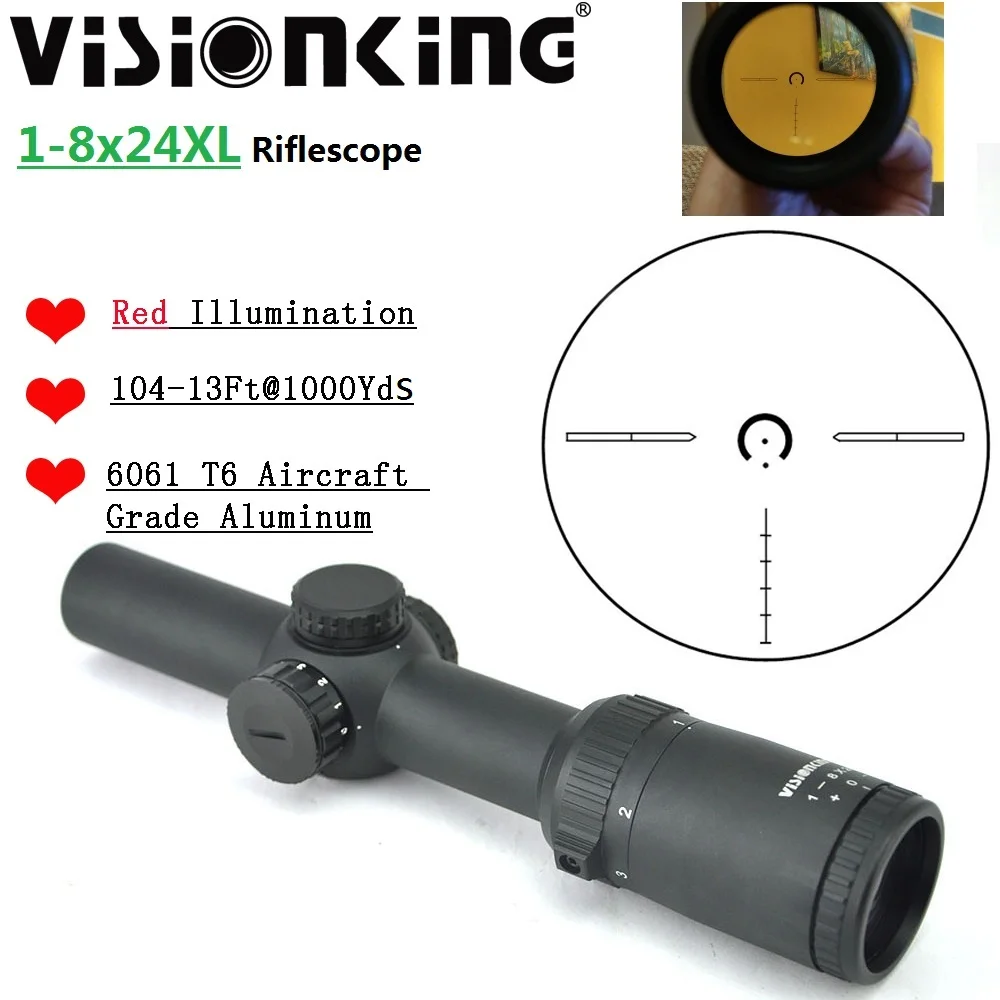 Visionking 18x24 Compact Long Eye Relief Riflescope High Quality Metal Body Low Turret 1/10 Mil