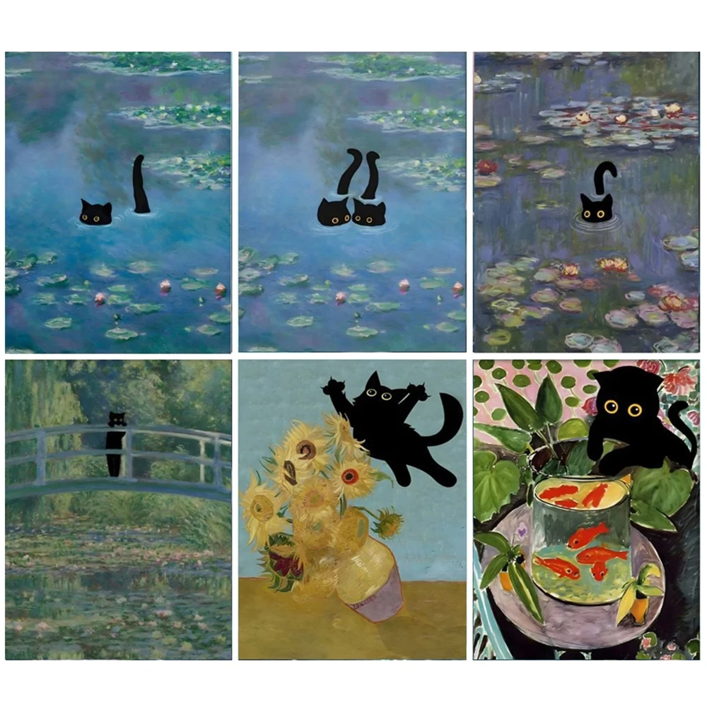 DIY 5D Diamond Painting Funny Cute Black Cat Play Series Picture Embroidery Cross Stitch Mosaic Picture Room Decor Gift diamond painting,diamond art painting kit,diamond painting set