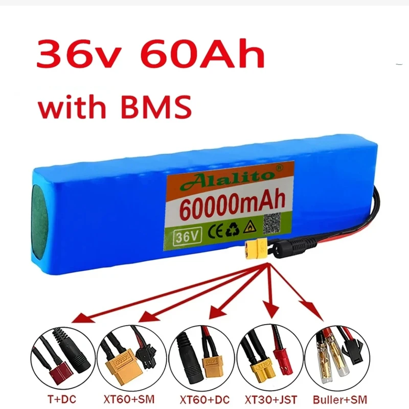 

36V 60Ah 18650 Rechargeable Lithium Battery Pack 10S3P 1000W Power Modified Bicycle Scooter Electric Vehicle with BMS