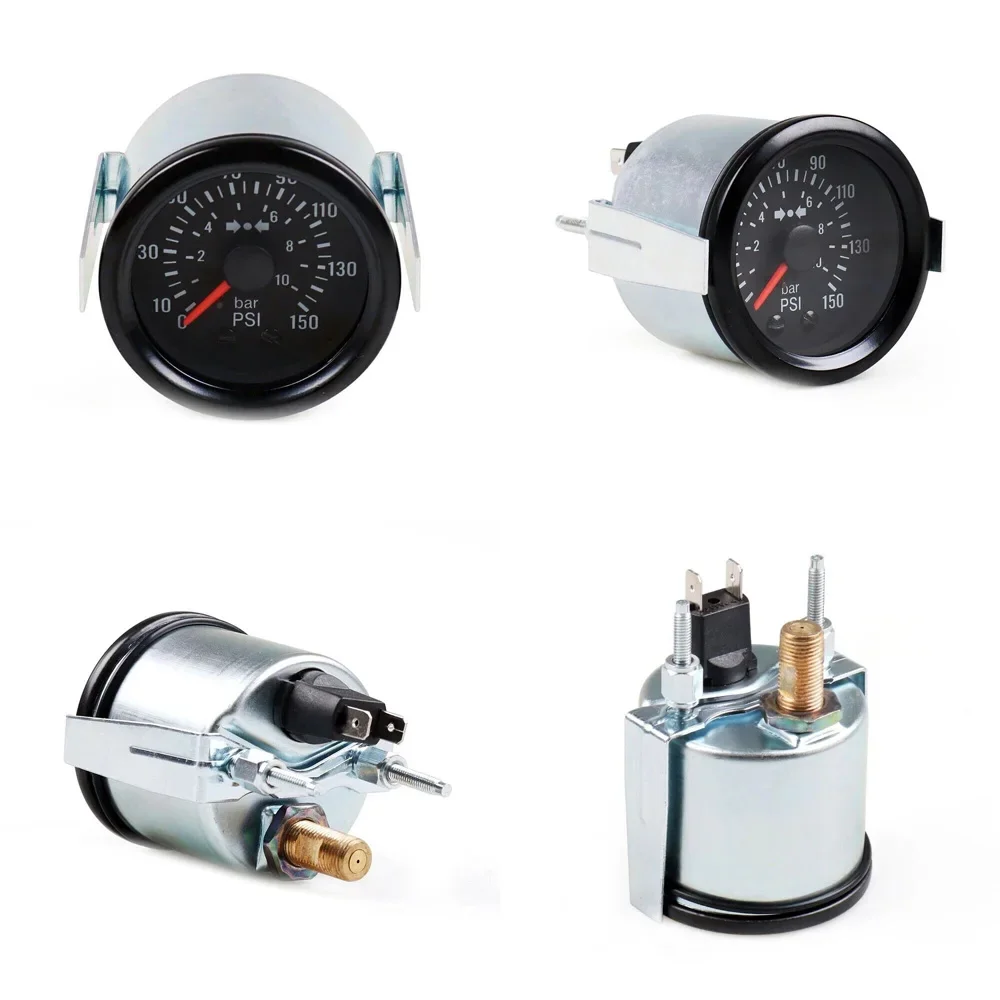 

2" 52mm 12V Mechanical Barometer 0-10 Bar/0-150PSI Air Pressure Press Gauge Car Meter With Sensor NPT1/8