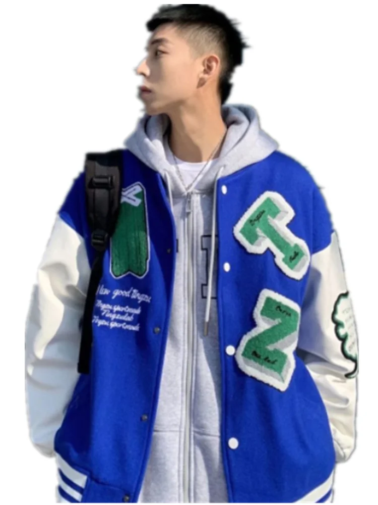 Men's Baseball Jersey American Spring and Autumn Fashion Brand Coat Loose Relaxed Versatile Couple Jacket Men's Jacket A0038
