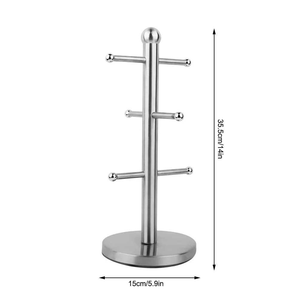 Cup Storage Mug Rack Tea Cup Organizer Tree Cup Storage Stainless Steel Mug Rack Tree Shape Storage Tea Cup Holder Organizer 3