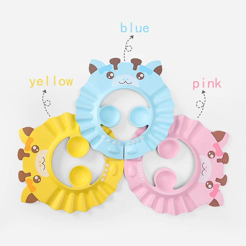 Cartoon Baby Bath Accessories Adjustable Hats Protect Ears Shower Cap Caps Shampoo Shampoo Hat for Newborns Children Kids Child