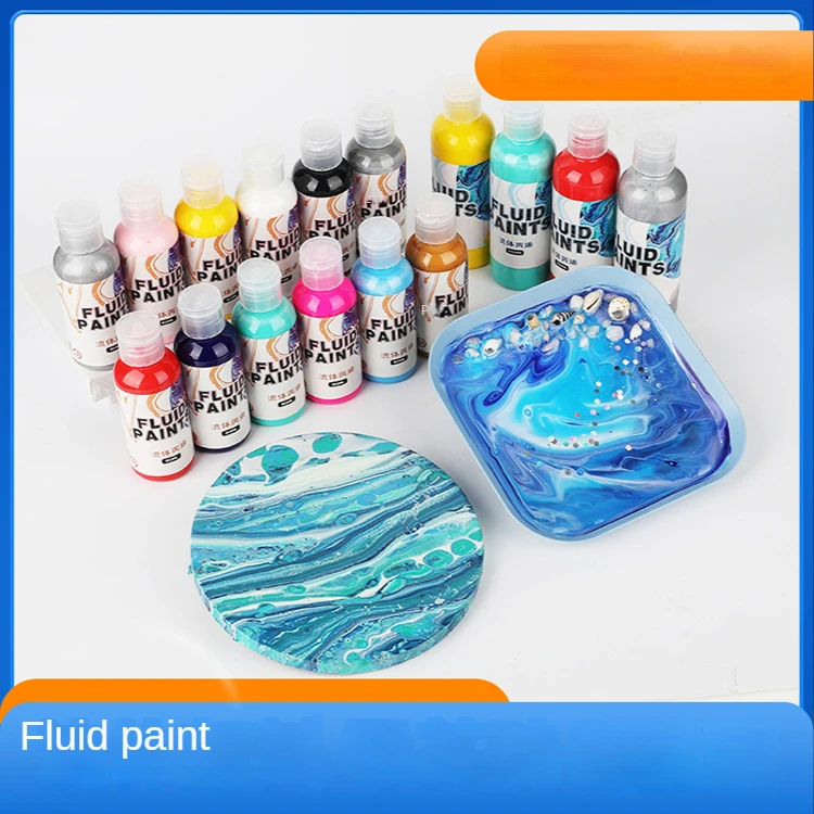 Fluid Acrylic Paint  Pouring Acrylic Pigment 100ML for  DIY Canvas,Glass,Paper,Wood,Tile,and Stone