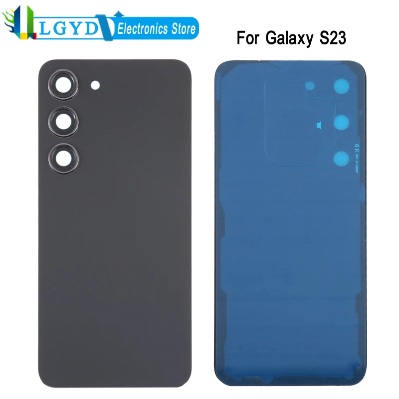 

Стеклянная задняя крышка аккумулятора для Samsung Galaxy S23, задняя крышка с крышкой объектива камеры, Запасная часть