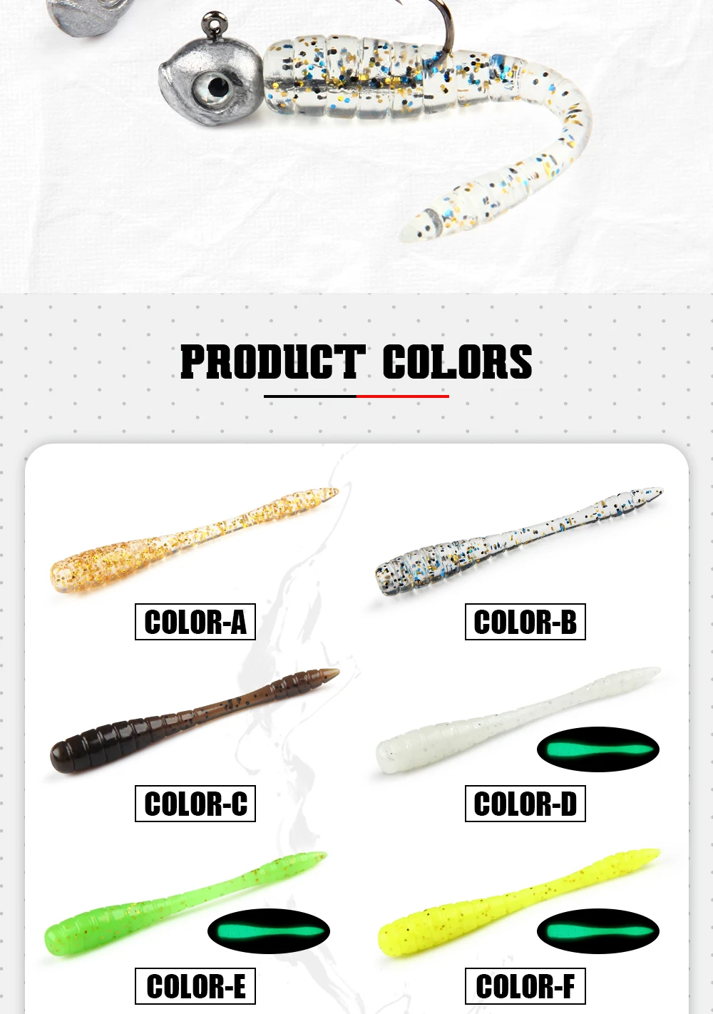 Palisander 4,8 cm TPR Ajing Wurm Weiche Köder Künstliche Köder Felsen Meer Angeln Ozean Rockfish Swimbait Drop Shot Eis angelgerät – Detail 6