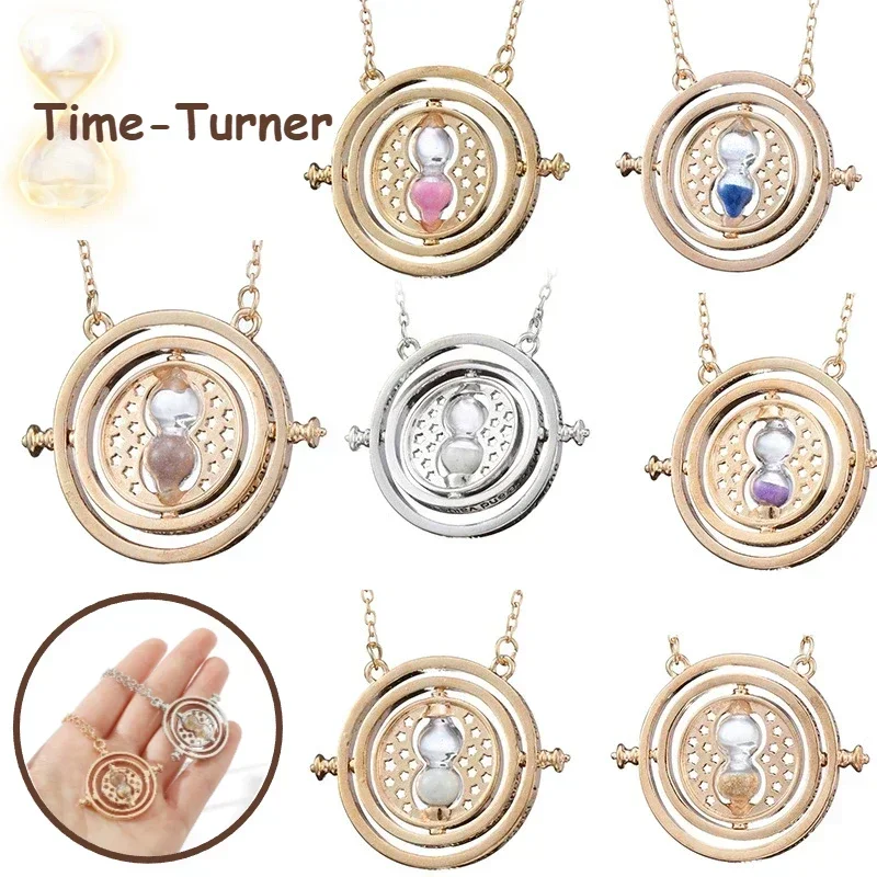 1-10pcs Harried Time Necklace Timer Hourglass 360 Rotatable Potters Cosplay Props Astronomical Time Converter Mother's Day Gift time necklace timer