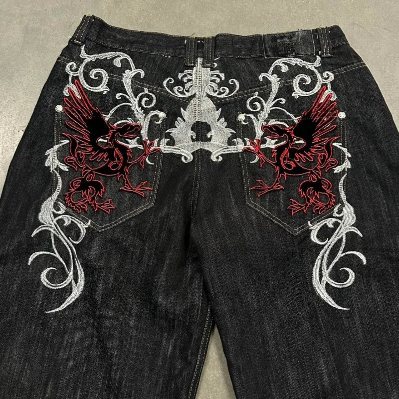 Men Denim Shorts Y2K Harajuku Summer Fashion Pattern Embroidery Casual Gothic Hip Hop Joker Sweethearts Pant