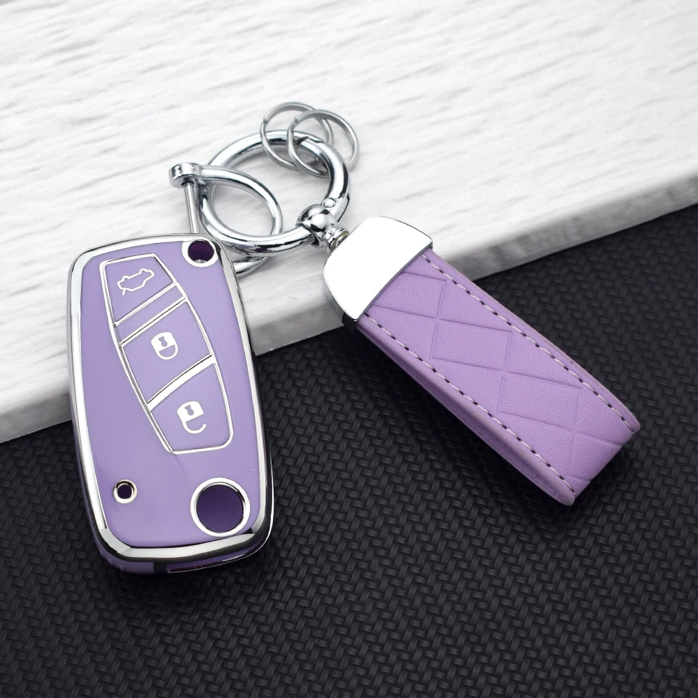 Premium Flip TPU Car Key Fob Case Cover - Full Protection Key Holder and Keychain Accessory