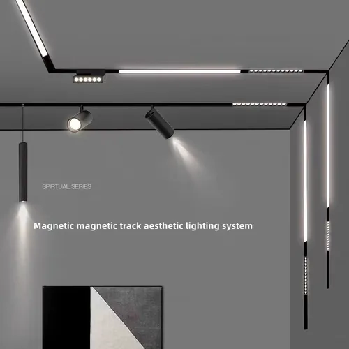 마그네틱 흡입 트랙 라이트, 48V, 메인 라이트, LED 라인 라이트, 그릴 라이트, 다운라이트 내장 마그네틱 트랙 라이트 4