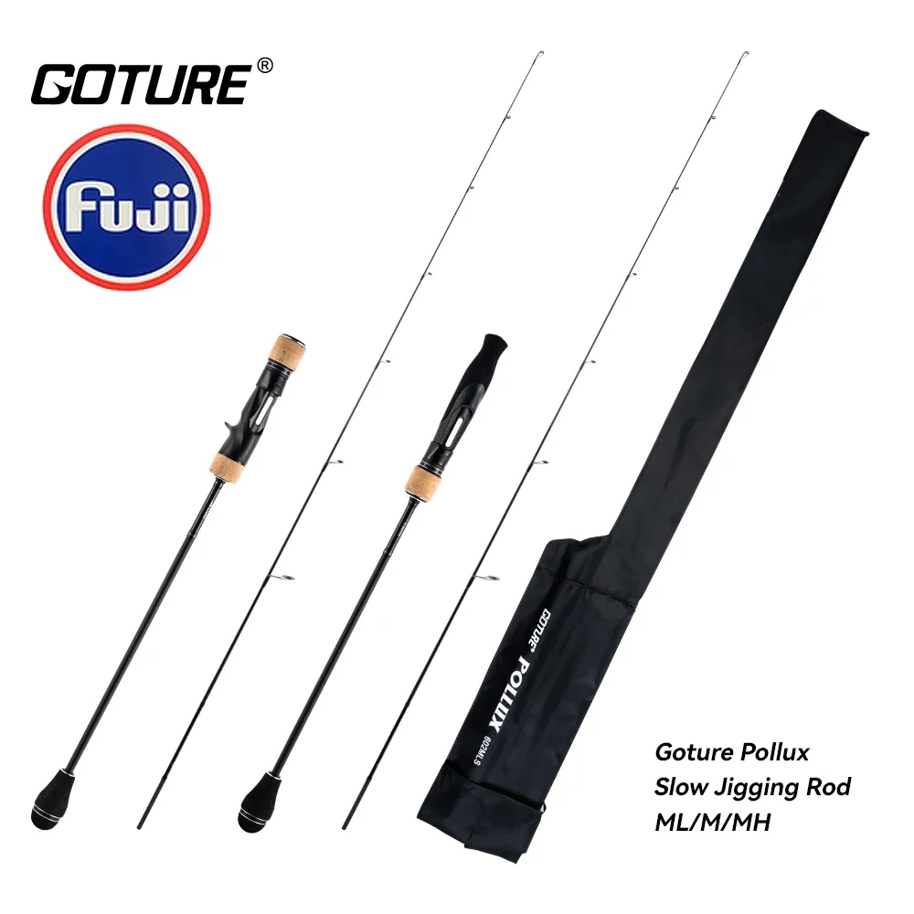 

Goture Pollux 100% Fuji Rings Shore Spinning Baitcasting Slow Jigging Fishing Rod 1.83m/1.98m 6ft/6.6ft 30T Carbon Sea Boat Rods