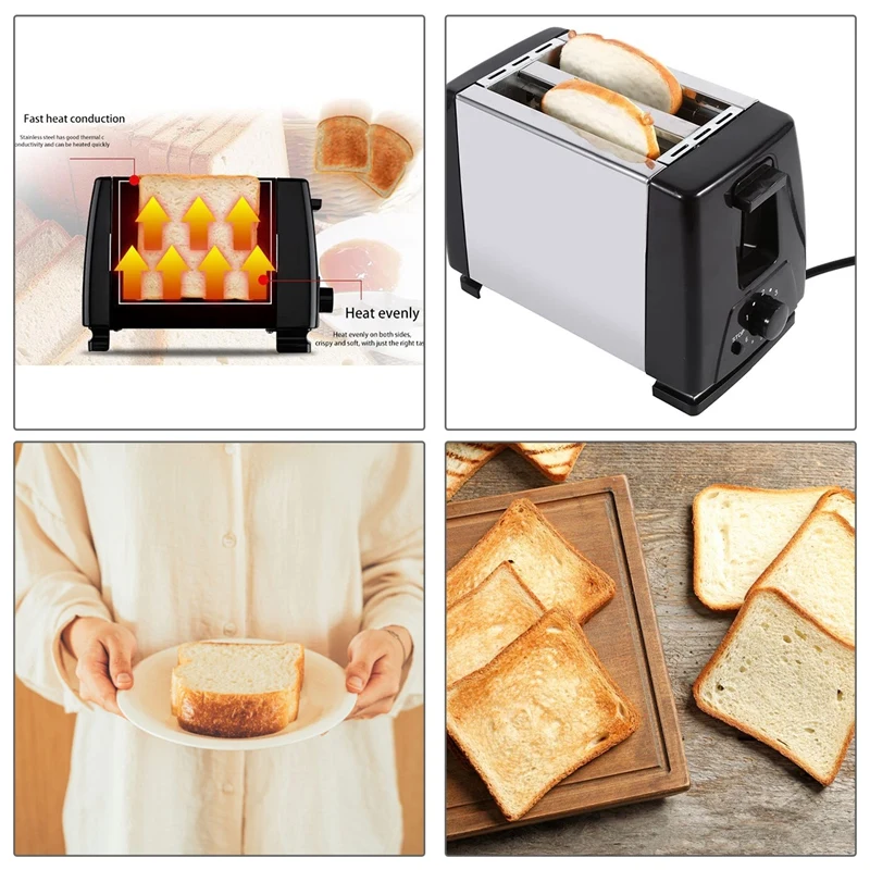 Toaster 2 Slice Stainles Steel Bread Extra Wide Slot Compact Toasters,Electrical  Small Bread Machine For Waffles - AliExpress