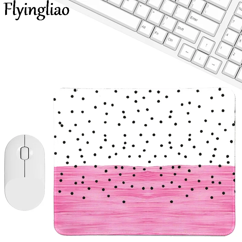 Pink White Wave point Creative Office Keyboard Pad Kawaii Laptop Mouse Mat Anti Slip Desk Mats Custom Desk PadOffice Supplies