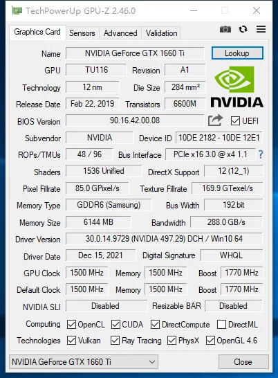 MLLSE GTX 1660Ti 6GB Graphics Card GDDR6 192 Bit PCI-E 3.0×16 8Pin NVIDIA GPU Gtx 1660ti Gaming Video Card Placa De Vide - Image 6