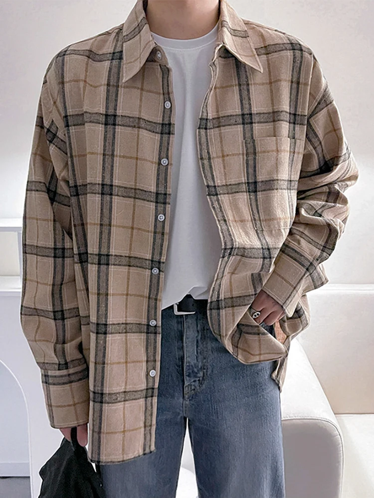 

MRCYC Long Sleeved Korean Casual Lining Checkered Shirt