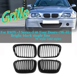 Kidney Grille Front Bumper Racing Performence Grill Fit For 3Series BMW E46 Sedan Touring 4Door 1998-2002 Car accessories